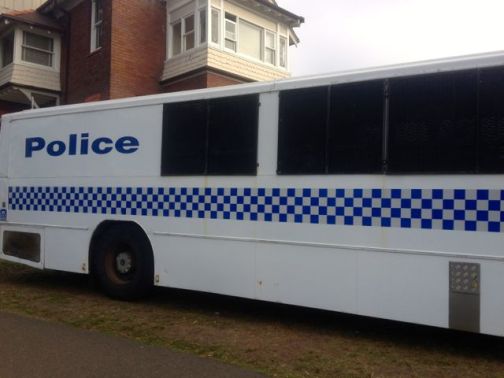 Yes, a whole bus for police. The kids round 'ere had glow sticks and were prepared to use them. 