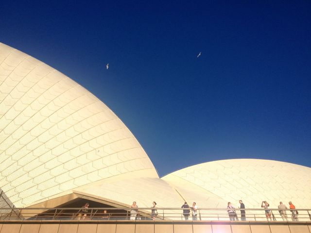 That sky isn't fake. Neither are those birds or the people. Or those giant shells.