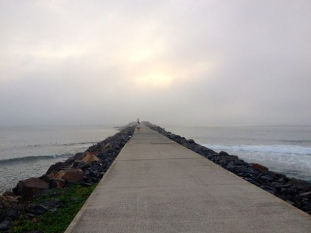 The break wall near Nobby's Beach.