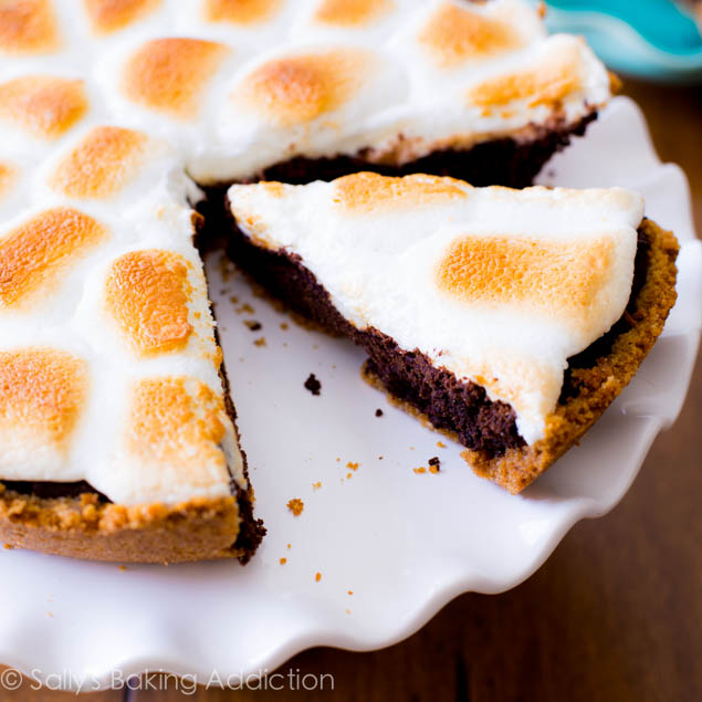 S'mores Brownie Pie. Yes, that is a toasted marshmallow topping. 