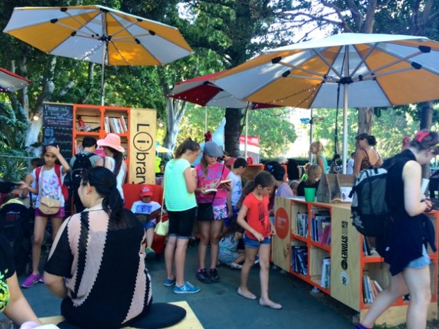 The City of Sydney set up a very cool library - giving away books. Lots of people sitting around reading too. Such a great idea!