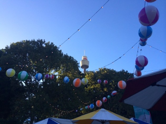 A village in the heart of the city. With beach balls. Life is good!