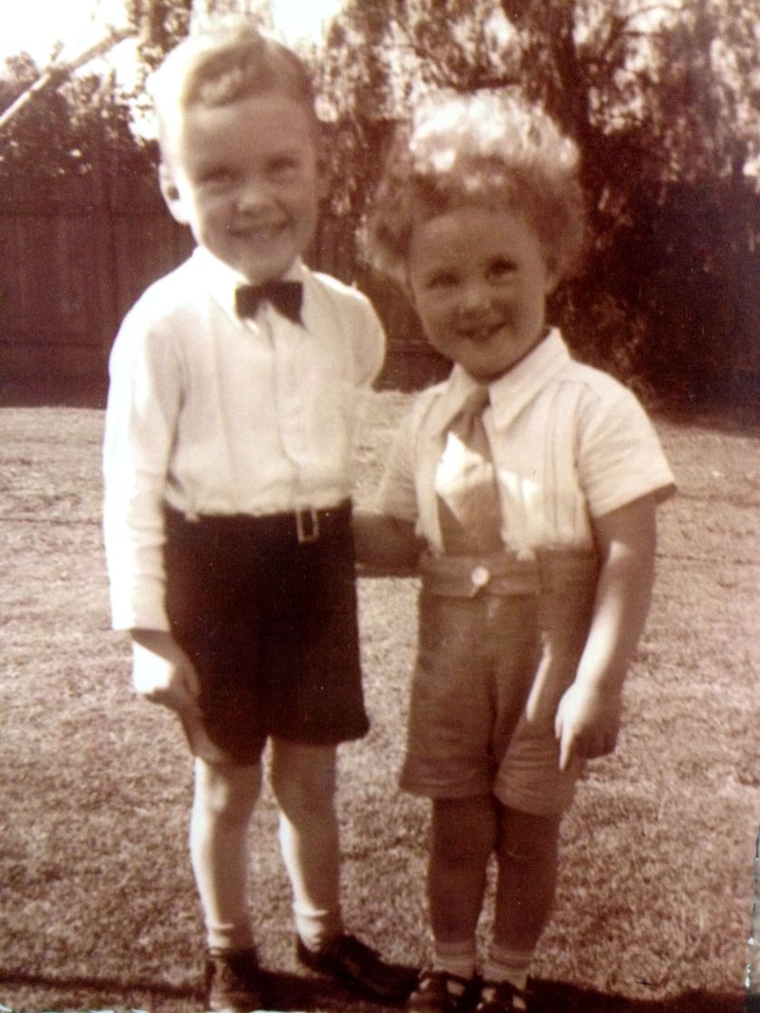 All dressed up - LIttle Jim and Little Pat.